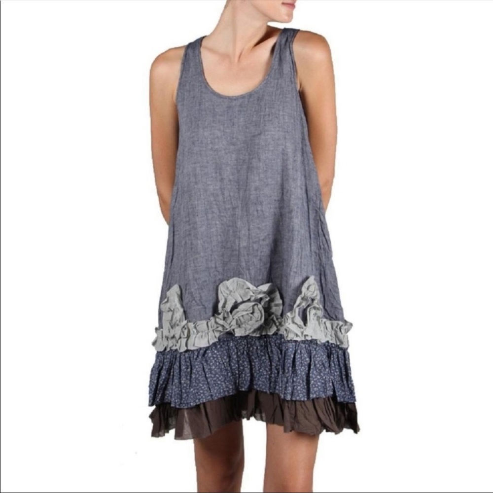Anthropologie Ryu Vintage Frayed Dress Size Large
